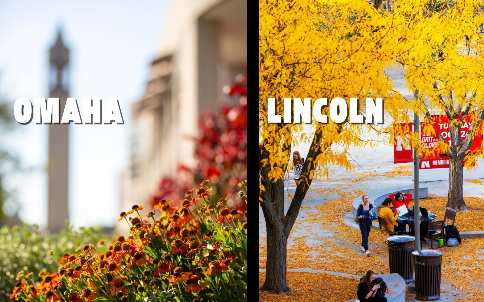 Omaha campus, Lincoln Campus side by side