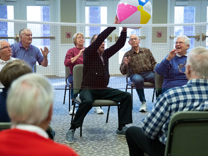 exercise class with older people 